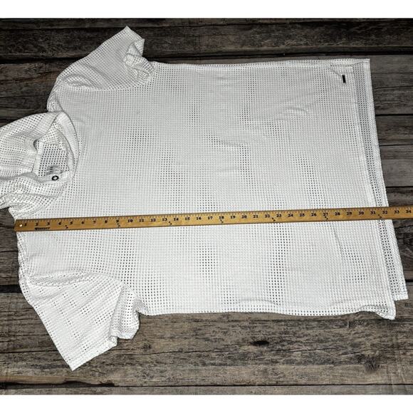 Guess Logo Short Sleeve Mesh Hooded Pullover Tee Shirt Mens Size 2XL - Picture 6 of 9